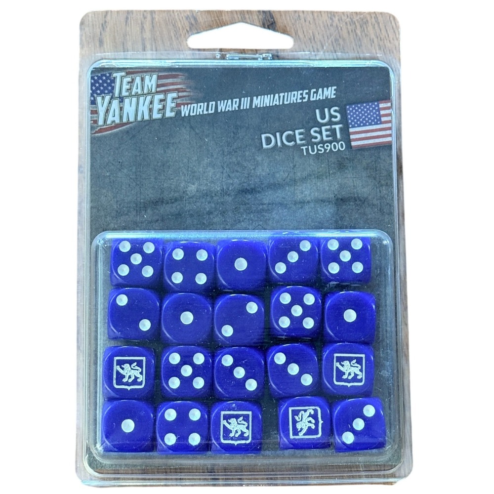 Team Yankee US Dice Set TUS900 World War III Miniatures Game Blue 20pc New